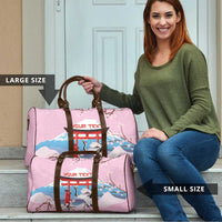 Japanese Torii Gate Cranes Personalised Travel Bag Fuji Mount Sakura Seigaiha Pattern LT14 - Polynesian Pride