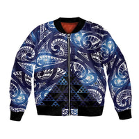 Matariki New Zealand Bomber Jacket NZ Niho Taniwha Maori New Year Blue Galaxy