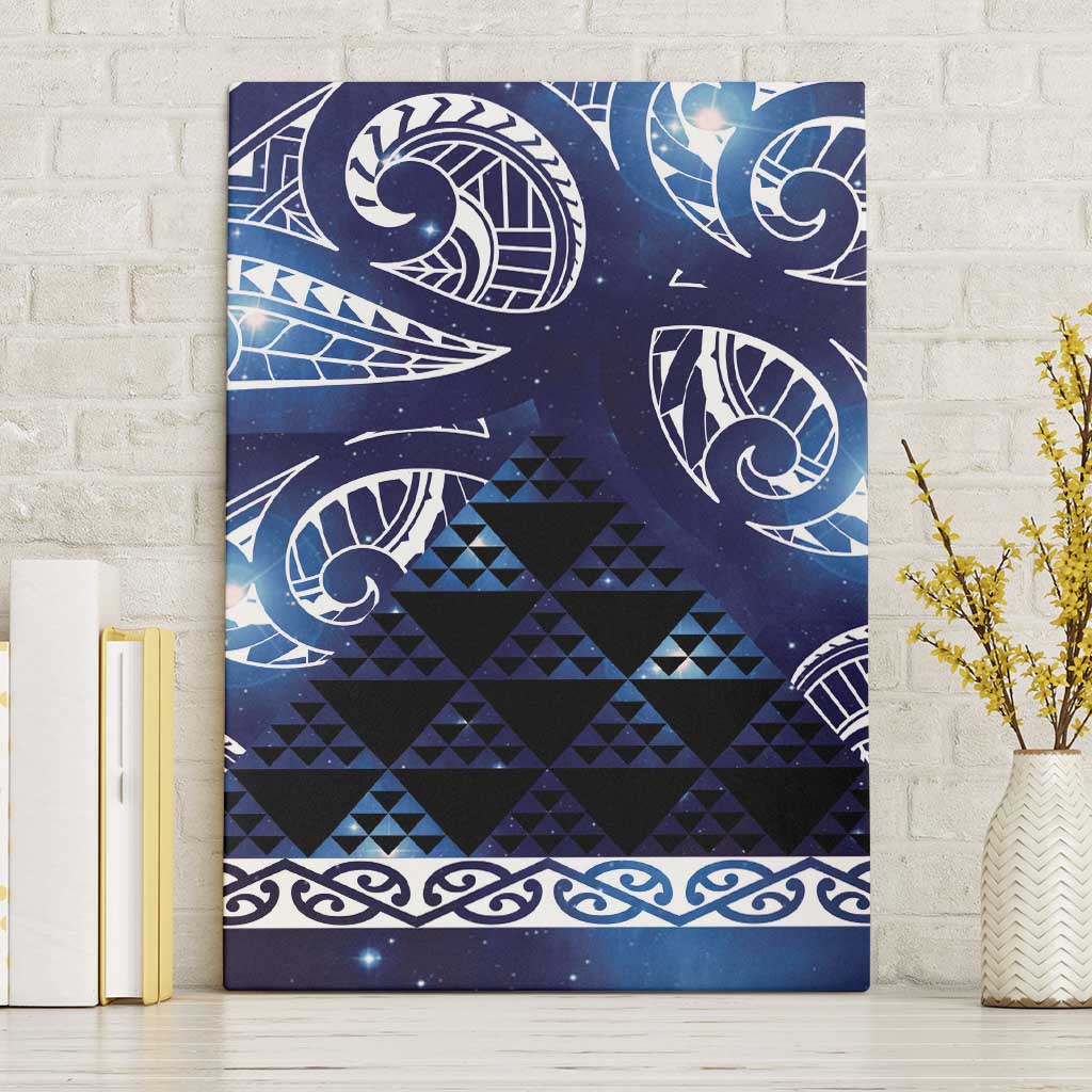 Matariki New Zealand Canvas Wall Art NZ Niho Taniwha Maori New Year Blue Galaxy