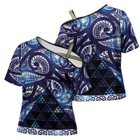 Matariki New Zealand Cross Shoulder Shirt NZ Niho Taniwha Maori New Year Blue Galaxy
