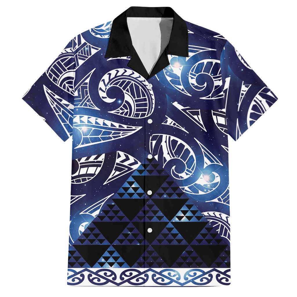 Matariki New Zealand Hawaiian Shirt NZ Niho Taniwha Maori New Year Blue Galaxy