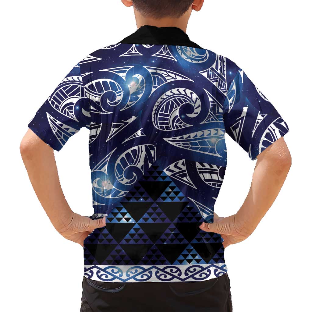 Matariki New Zealand Hawaiian Shirt NZ Niho Taniwha Maori New Year Blue Galaxy