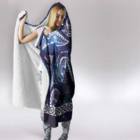 Matariki New Zealand Hooded Blanket NZ Niho Taniwha Maori New Year Blue Galaxy