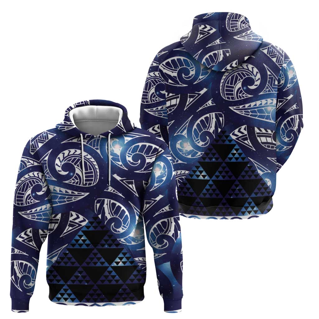 Matariki New Zealand Hoodie NZ Niho Taniwha Maori New Year Blue Galaxy