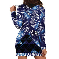Matariki New Zealand Hoodie Dress NZ Niho Taniwha Maori New Year Blue Galaxy LT14 - Polynesian Pride