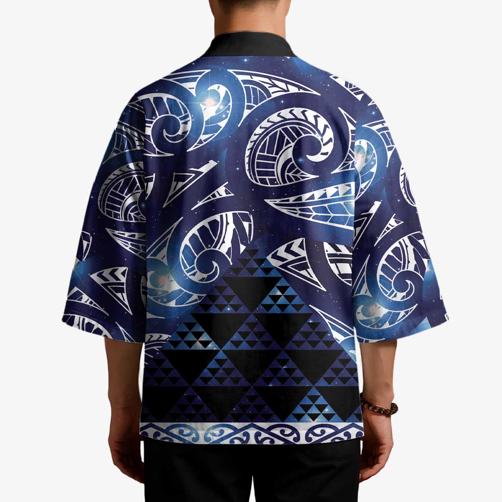 Matariki New Zealand Kimono NZ Niho Taniwha Maori New Year Blue Galaxy