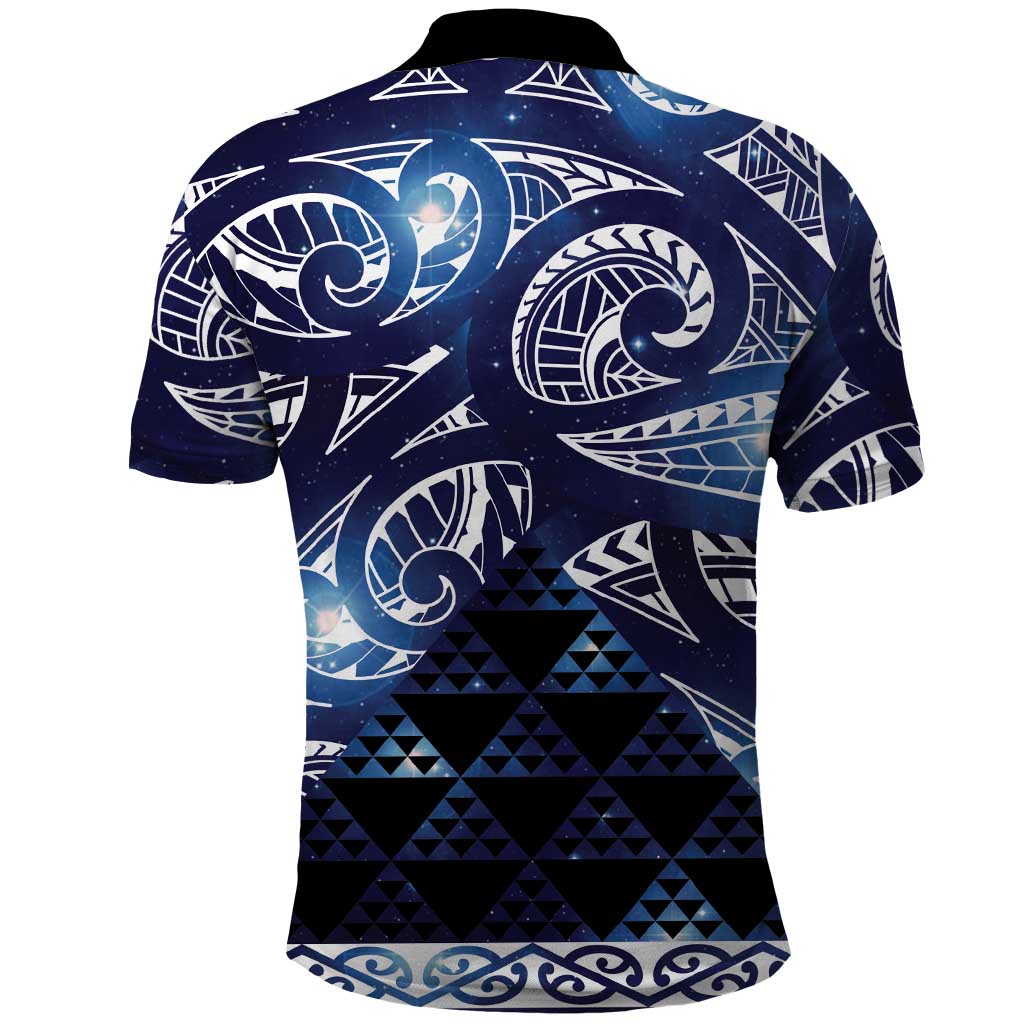 Matariki New Zealand Polo Shirt NZ Niho Taniwha Maori New Year Blue Galaxy