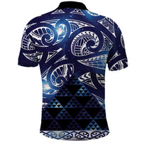 Matariki New Zealand Polo Shirt NZ Niho Taniwha Maori New Year Blue Galaxy