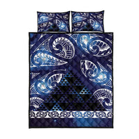 Matariki New Zealand Quilt Bed Set NZ Niho Taniwha Maori New Year Blue Galaxy