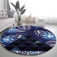 Matariki New Zealand Round Carpet NZ Niho Taniwha Maori New Year Blue Galaxy