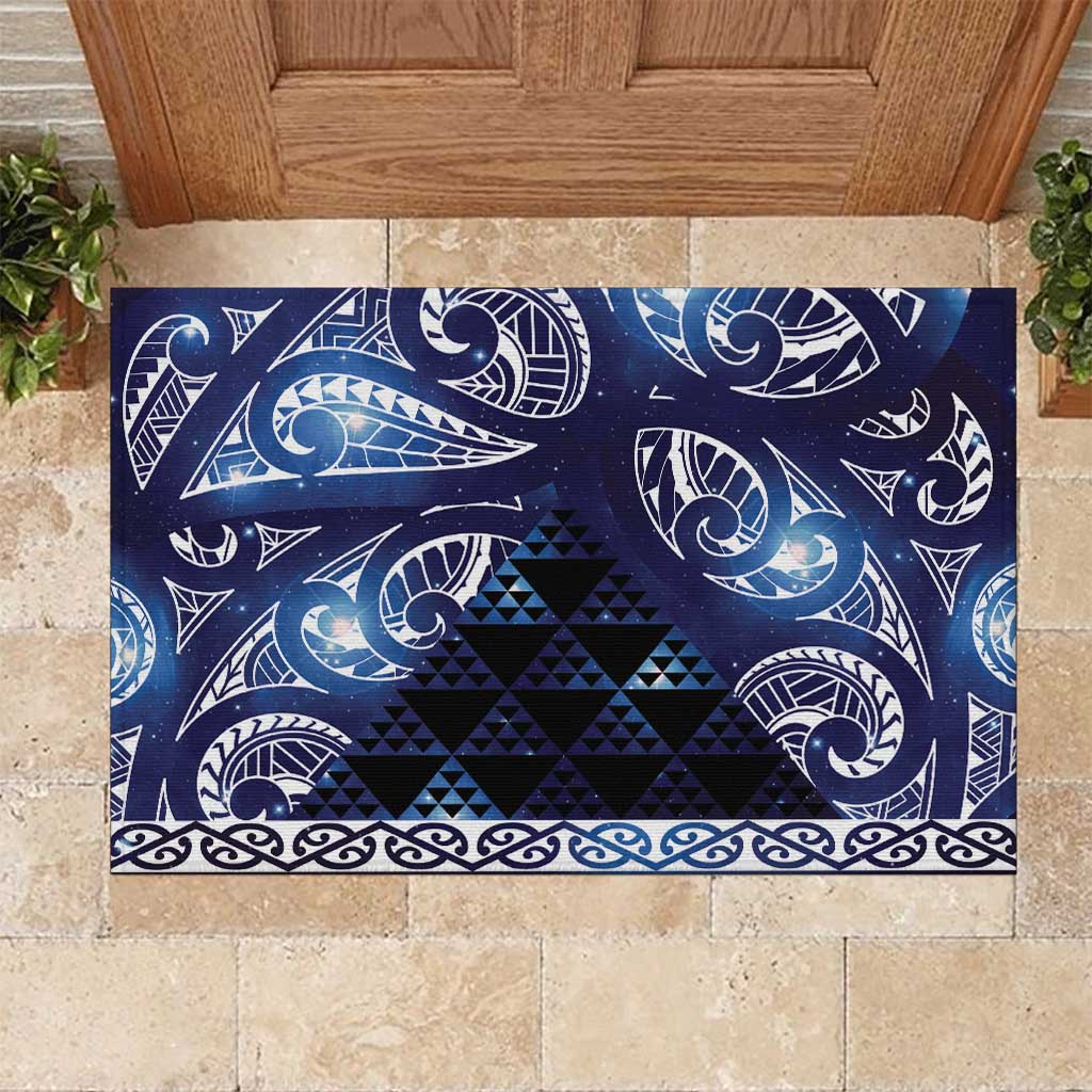 Matariki New Zealand Rubber Doormat NZ Niho Taniwha Maori New Year Blue Galaxy