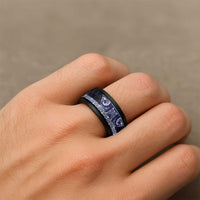 Matariki New Zealand Spinner Ring NZ Niho Taniwha Maori New Year Blue Galaxy