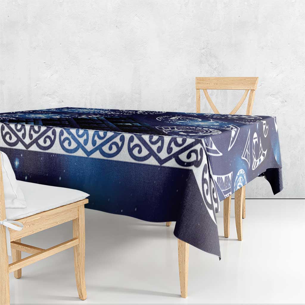 Matariki New Zealand Tablecloth NZ Niho Taniwha Maori New Year Blue Galaxy