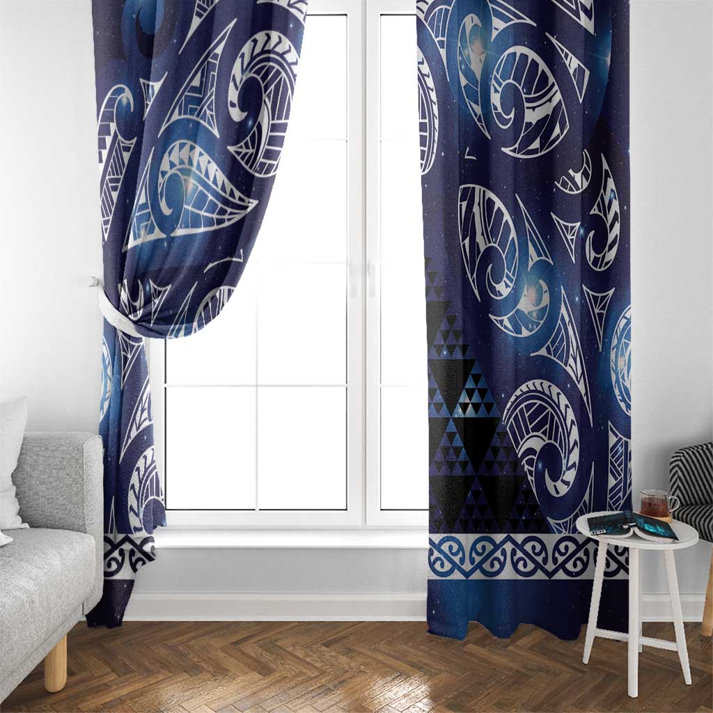 Matariki New Zealand Window Curtain NZ Niho Taniwha Maori New Year Blue Galaxy