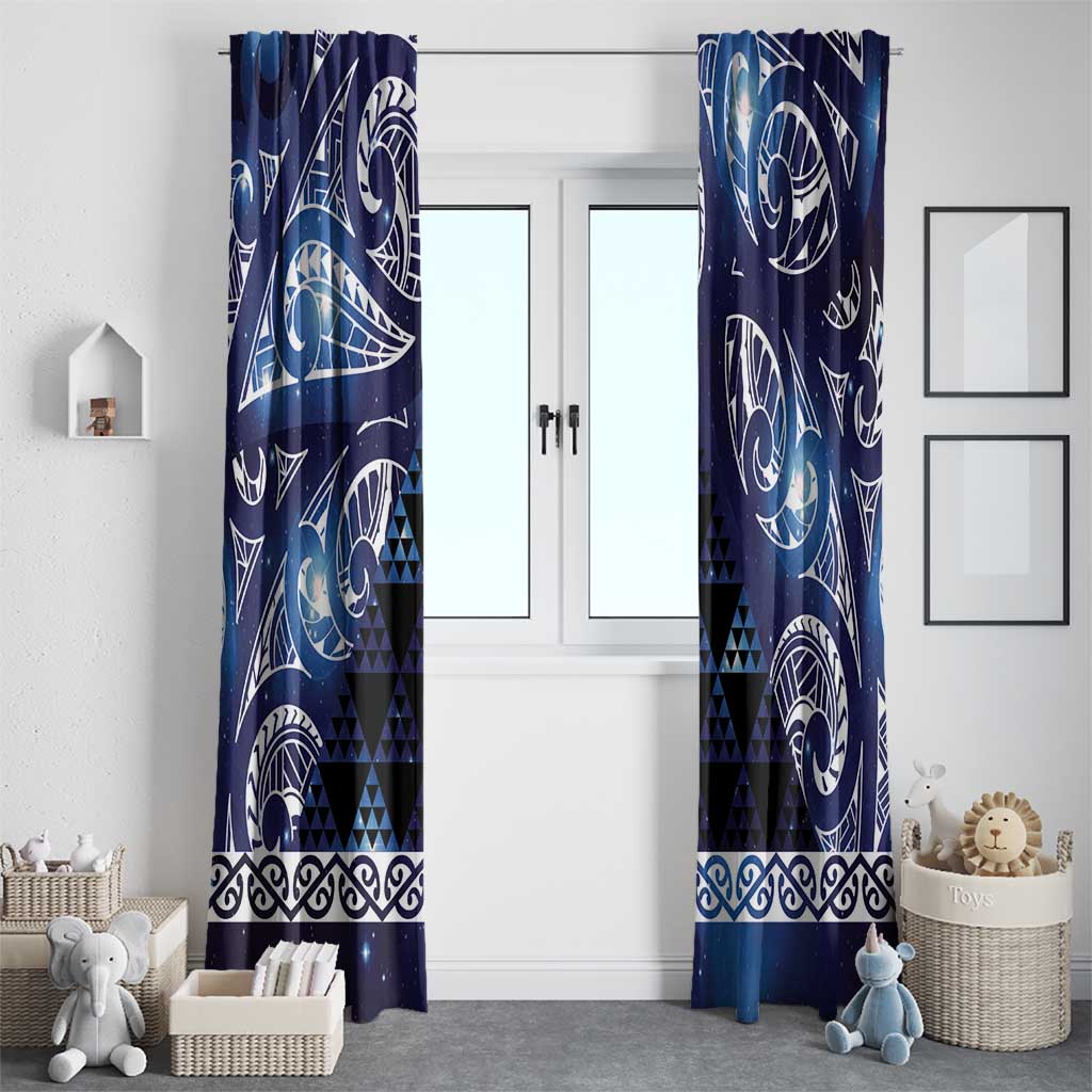 Matariki New Zealand Window Curtain NZ Niho Taniwha Maori New Year Blue Galaxy