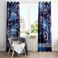 Matariki New Zealand Window Curtain NZ Niho Taniwha Maori New Year Blue Galaxy