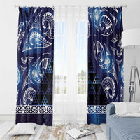 Matariki New Zealand Window Curtain NZ Niho Taniwha Maori New Year Blue Galaxy