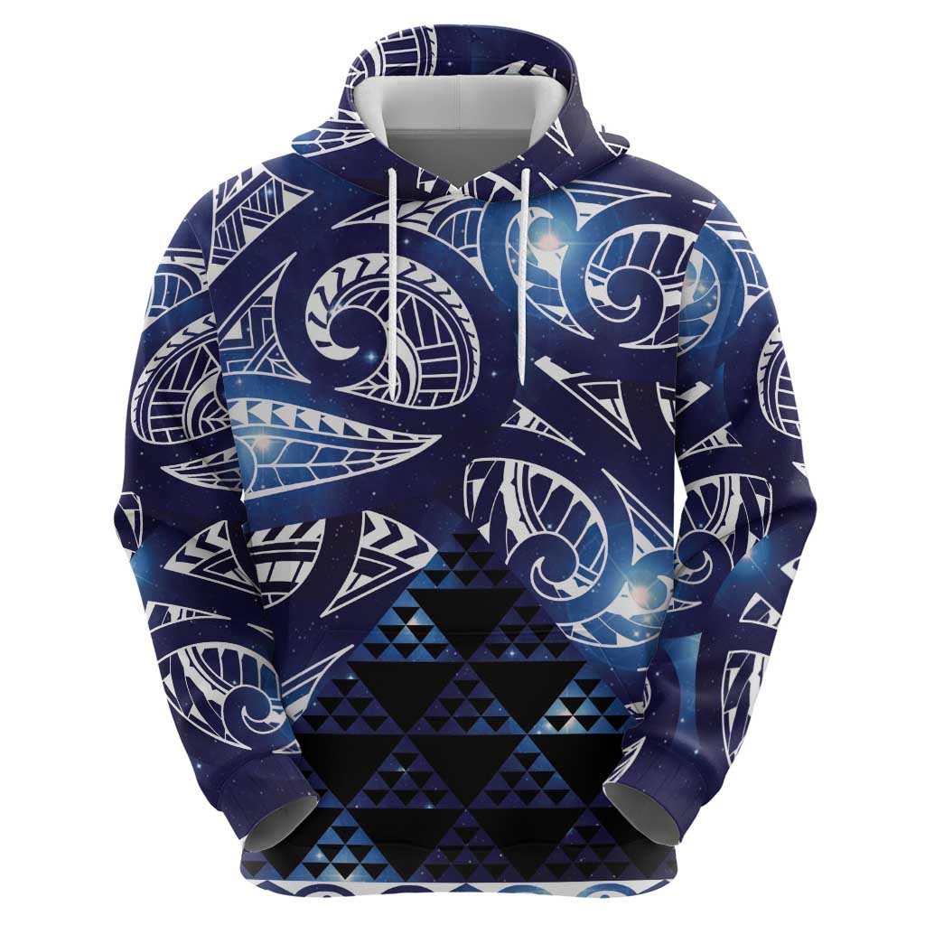 Matariki New Zealand Zip Hoodie NZ Niho Taniwha Maori New Year Blue Galaxy