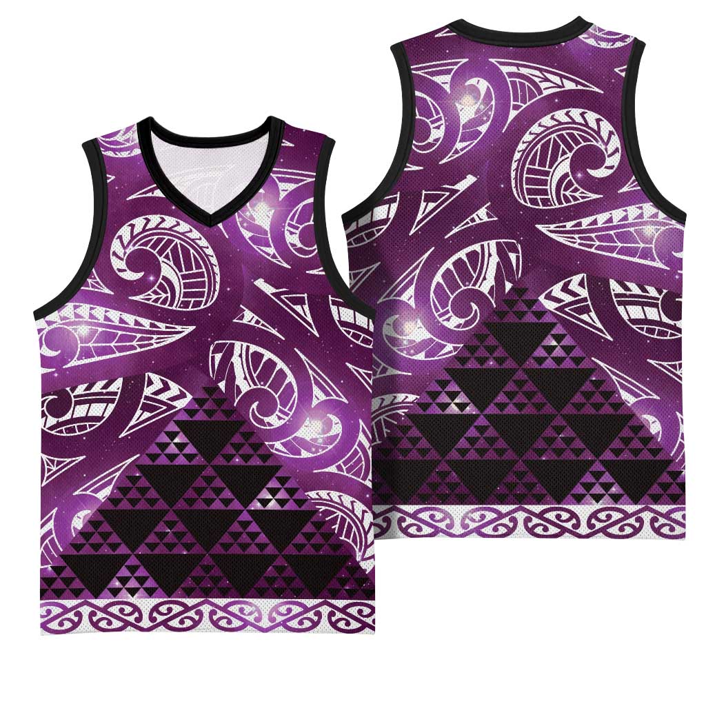 Matariki New Zealand Basketball Jersey NZ Niho Taniwha Maori New Year Purple Galaxy