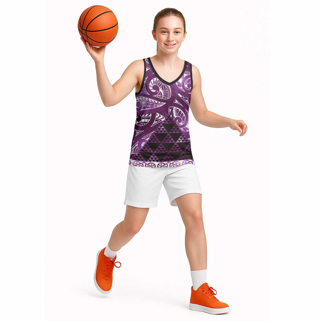 Matariki New Zealand Basketball Jersey NZ Niho Taniwha Maori New Year Purple Galaxy