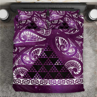 Matariki New Zealand Bedding Set NZ Niho Taniwha Maori New Year Purple Galaxy