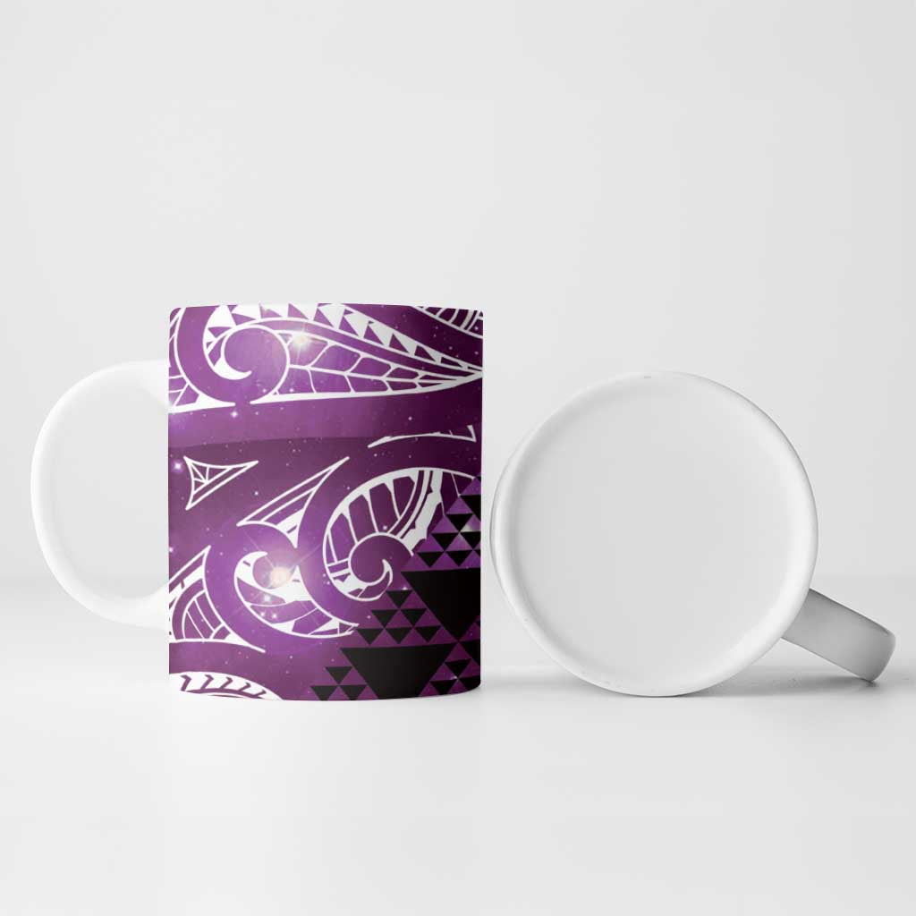 Matariki New Zealand Ceramic Mug NZ Niho Taniwha Maori New Year Purple Galaxy