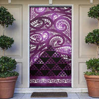 Matariki New Zealand Door Cover NZ Niho Taniwha Maori New Year Purple Galaxy