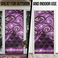Matariki New Zealand Door Cover NZ Niho Taniwha Maori New Year Purple Galaxy