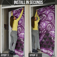 Matariki New Zealand Door Cover NZ Niho Taniwha Maori New Year Purple Galaxy