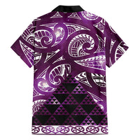 Matariki New Zealand Family Matching Off Shoulder Maxi Dress and Hawaiian Shirt NZ Niho Taniwha Maori New Year Purple Galaxy LT14 - Polynesian Pride