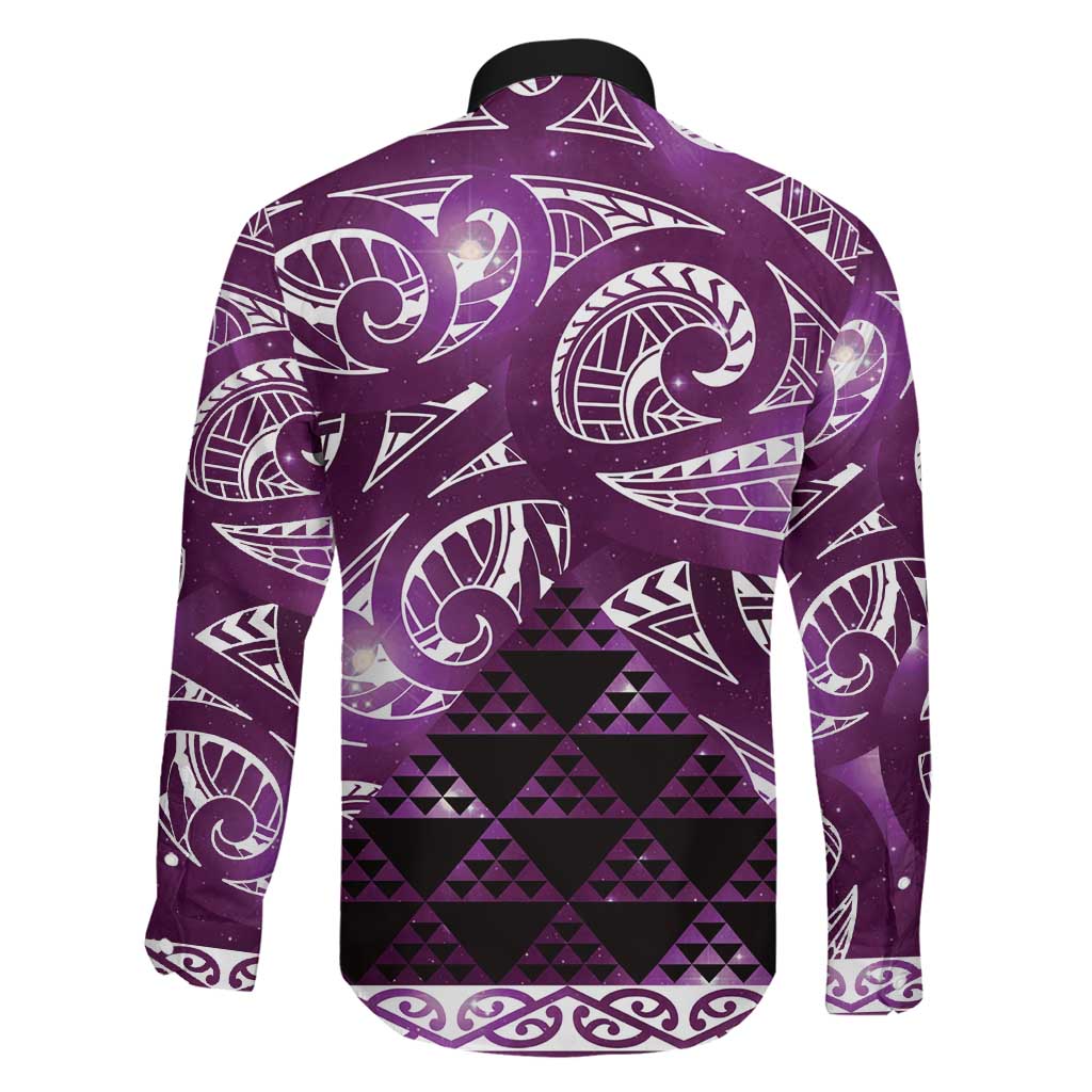 Matariki New Zealand Family Matching Summer Maxi Dress and Hawaiian Shirt NZ Niho Taniwha Maori New Year Purple Galaxy LT14 - Polynesian Pride