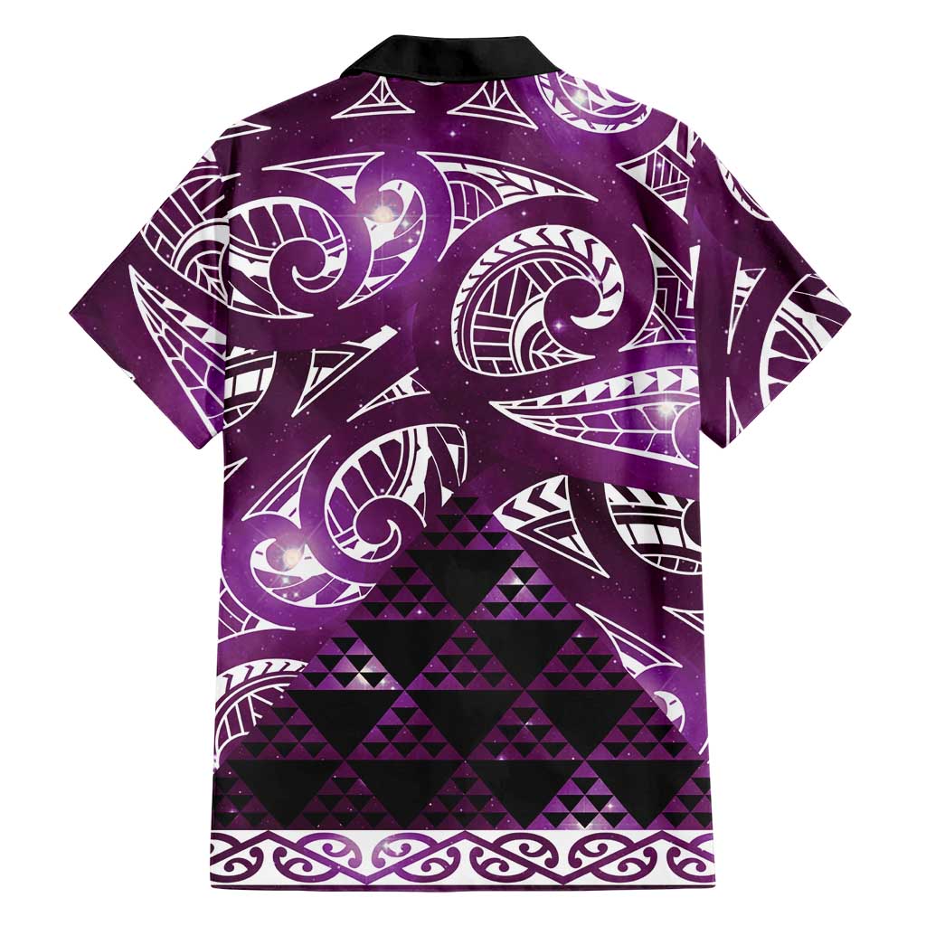Matariki New Zealand Family Matching Tank Maxi Dress and Hawaiian Shirt NZ Niho Taniwha Maori New Year Purple Galaxy LT14 - Polynesian Pride