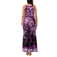 Matariki New Zealand Family Matching Tank Maxi Dress and Hawaiian Shirt NZ Niho Taniwha Maori New Year Purple Galaxy LT14 - Polynesian Pride