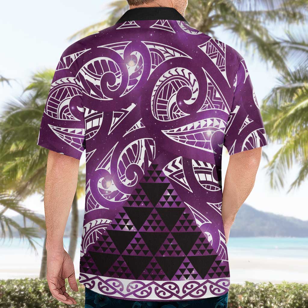 Matariki New Zealand Hawaiian Shirt NZ Niho Taniwha Maori New Year Purple Galaxy