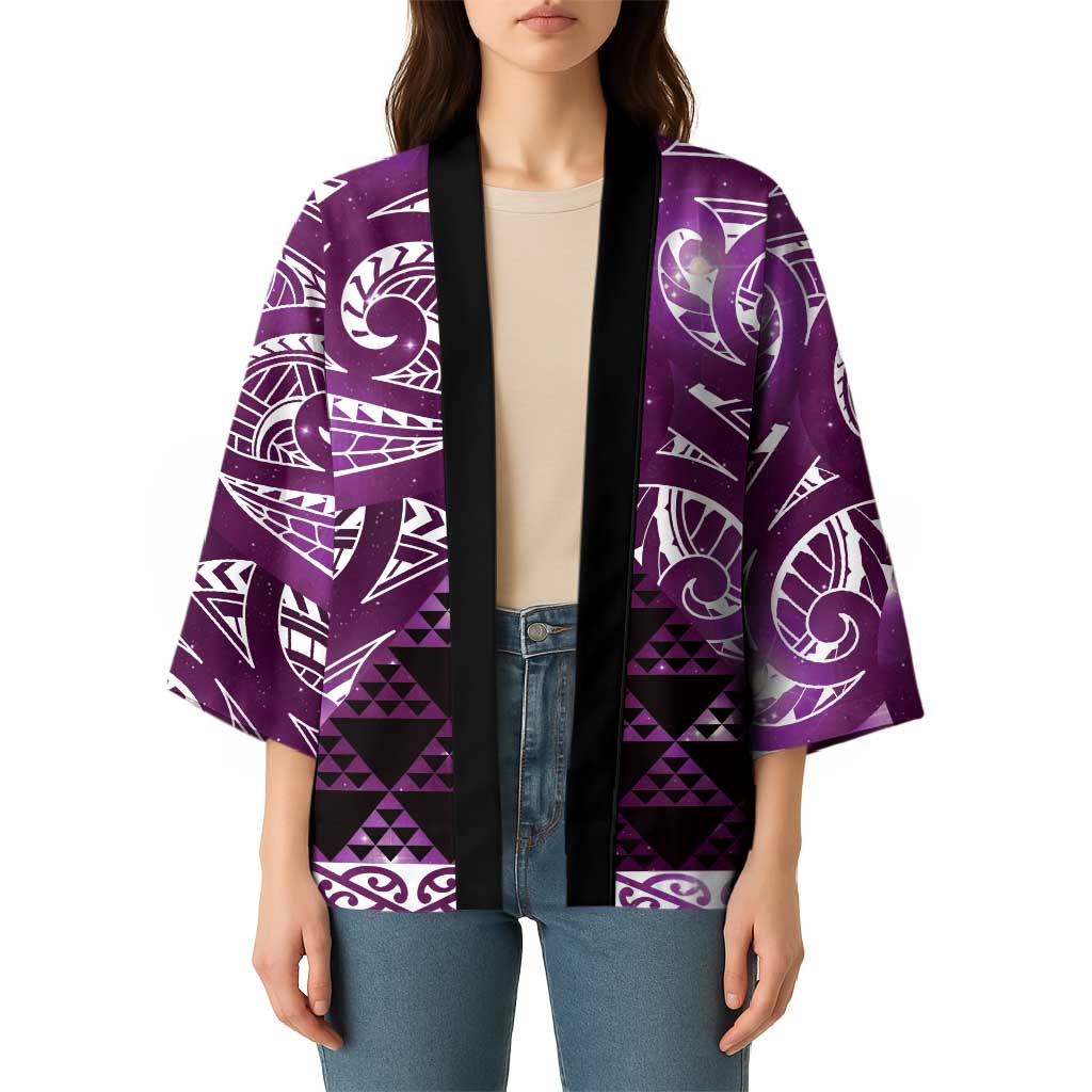 Matariki New Zealand Kimono NZ Niho Taniwha Maori New Year Purple Galaxy