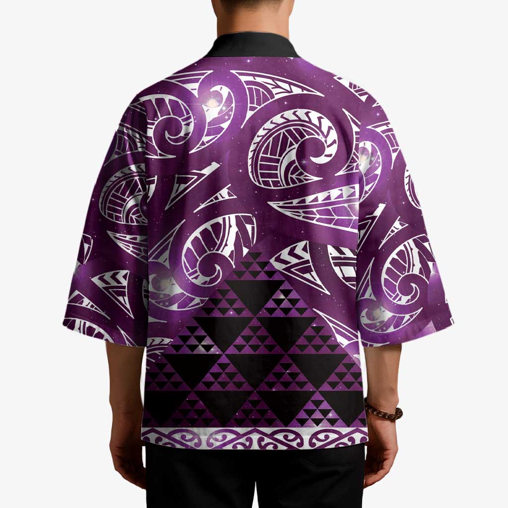 Matariki New Zealand Kimono NZ Niho Taniwha Maori New Year Purple Galaxy