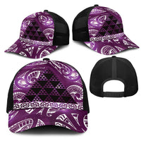 Matariki New Zealand Mesh Trucker Cap NZ Niho Taniwha Maori New Year Purple Galaxy