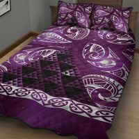 Matariki New Zealand Quilt Bed Set NZ Niho Taniwha Maori New Year Purple Galaxy