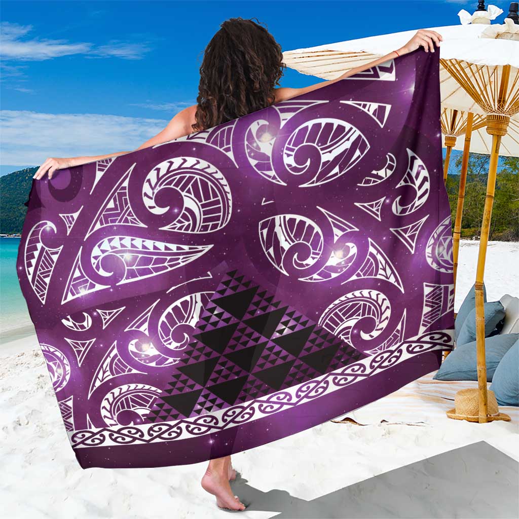 Matariki New Zealand Sarong NZ Niho Taniwha Maori New Year Purple Galaxy