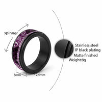 Matariki New Zealand Spinner Ring NZ Niho Taniwha Maori New Year Purple Galaxy