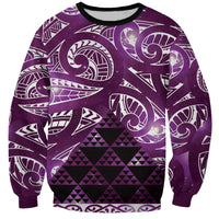 Matariki New Zealand Sweatshirt NZ Niho Taniwha Maori New Year Purple Galaxy