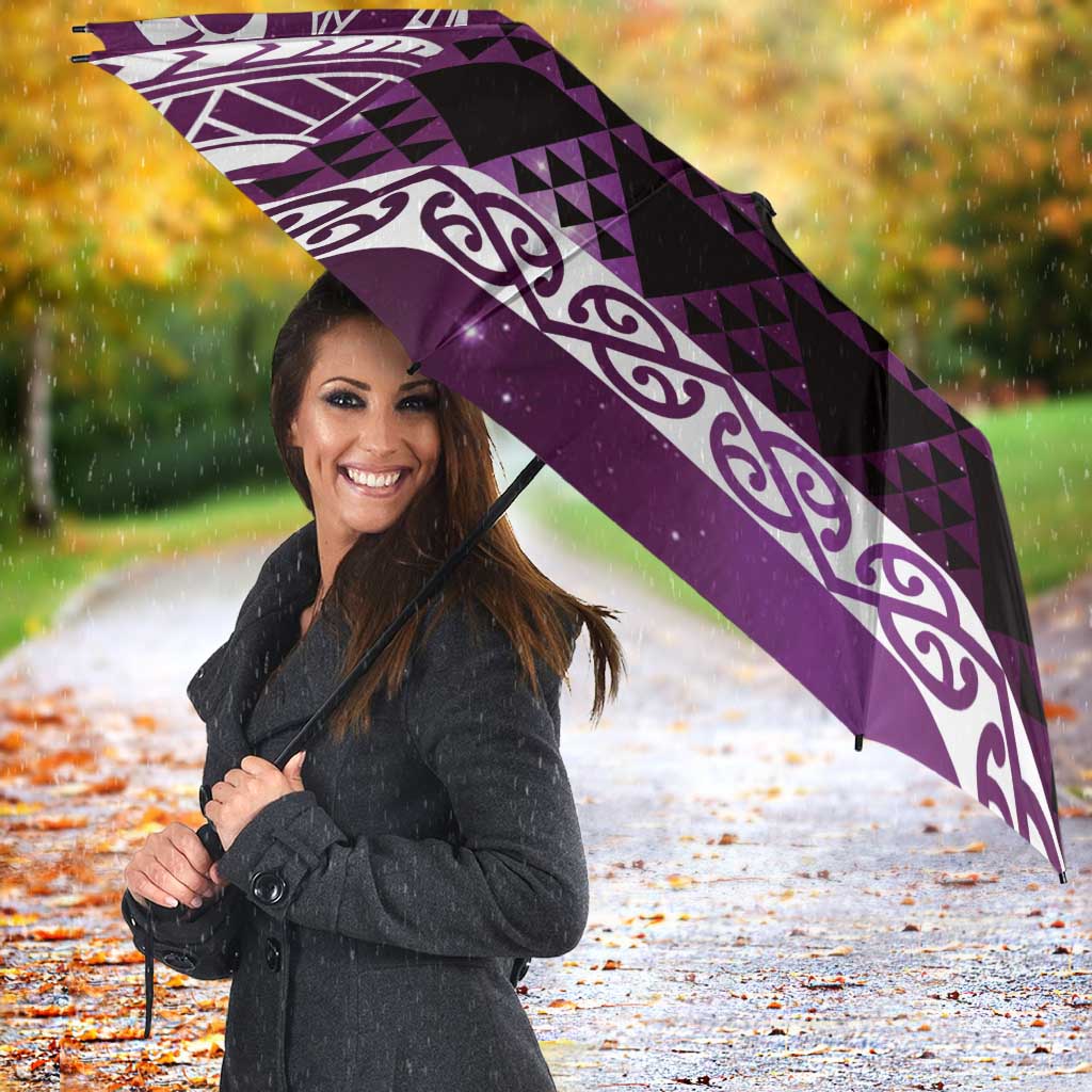 Matariki New Zealand Umbrella NZ Niho Taniwha Maori New Year Purple Galaxy