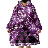 Matariki New Zealand Wearable Blanket Hoodie NZ Niho Taniwha Maori New Year Purple Galaxy