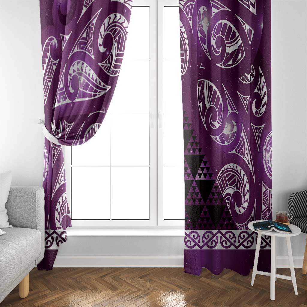 Matariki New Zealand Window Curtain NZ Niho Taniwha Maori New Year Purple Galaxy