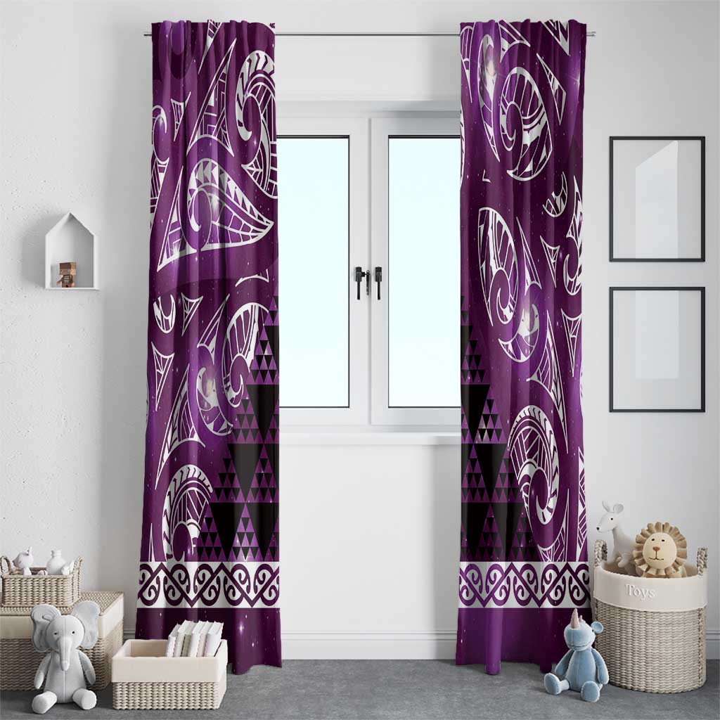 Matariki New Zealand Window Curtain NZ Niho Taniwha Maori New Year Purple Galaxy