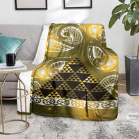 Matariki New Zealand Blanket NZ Niho Taniwha Maori New Year Yellow Galaxy