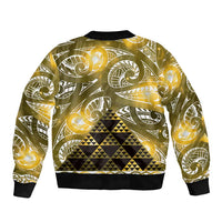 Matariki New Zealand Bomber Jacket NZ Niho Taniwha Maori New Year Yellow Galaxy