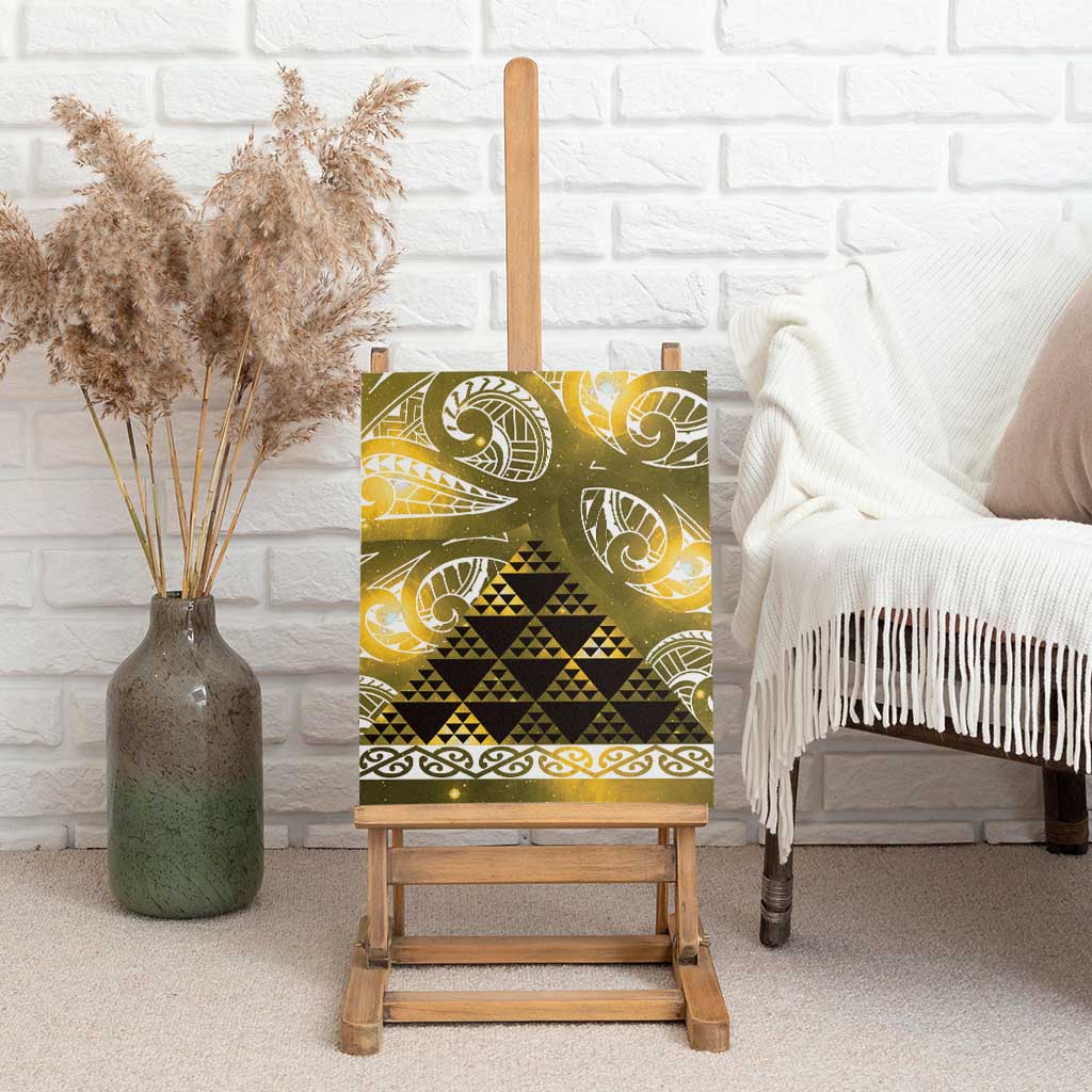 Matariki New Zealand Canvas Wall Art NZ Niho Taniwha Maori New Year Yellow Galaxy