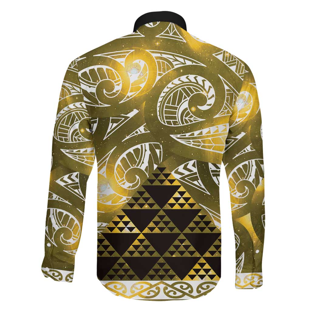 Matariki New Zealand Family Matching Off Shoulder Short Dress and Hawaiian Shirt NZ Niho Taniwha Maori New Year Yellow Galaxy LT14 - Polynesian Pride