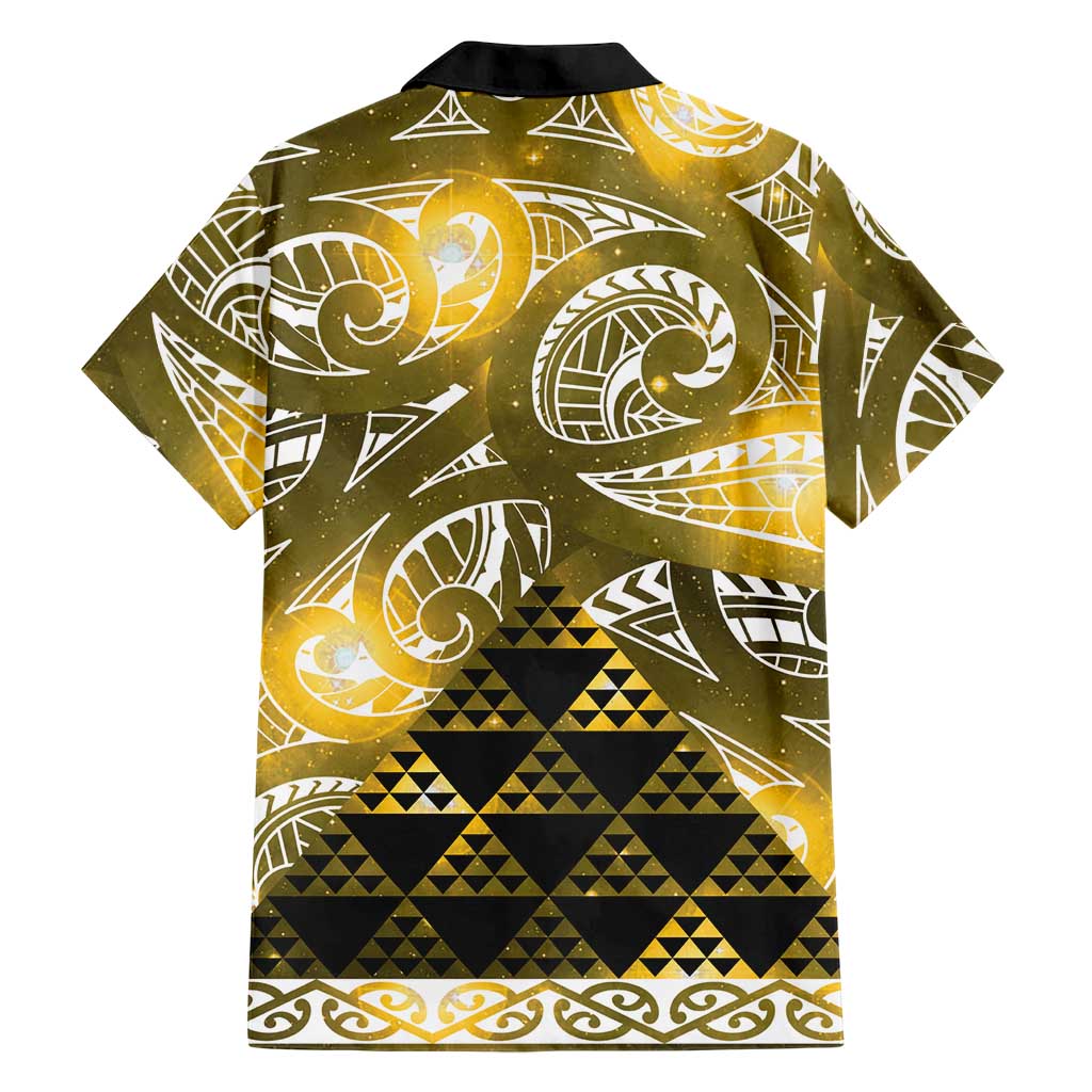 Matariki New Zealand Family Matching Summer Maxi Dress and Hawaiian Shirt NZ Niho Taniwha Maori New Year Yellow Galaxy LT14 - Polynesian Pride